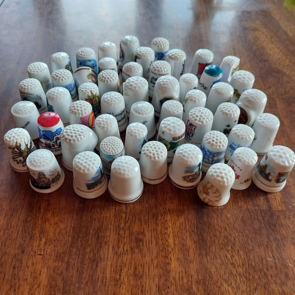 Porcelain Thimbles Collectible Lot of Over 50 EUC Collection